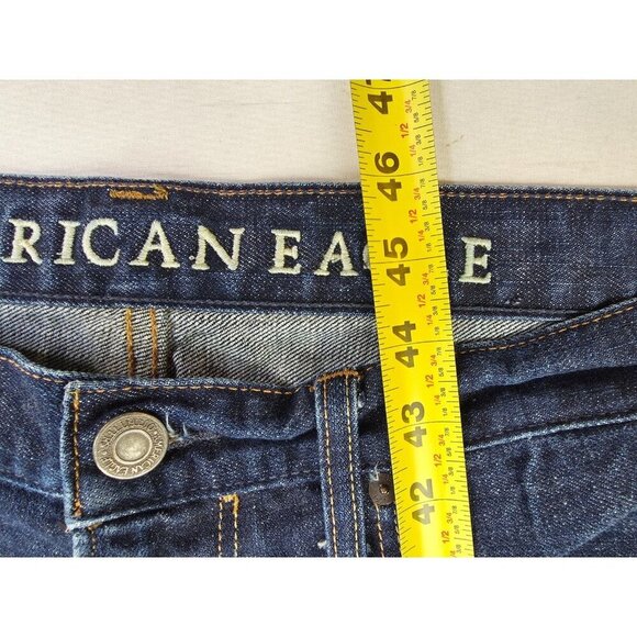 American Eagle Outfitters Size 36X34 Mens Relaxed Blue Denim Logo Cotton Jeans - Picture 10 of 11